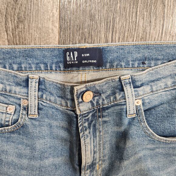Gap high rise girlfriend medium wash denim ankle length - Picture 4 of 6